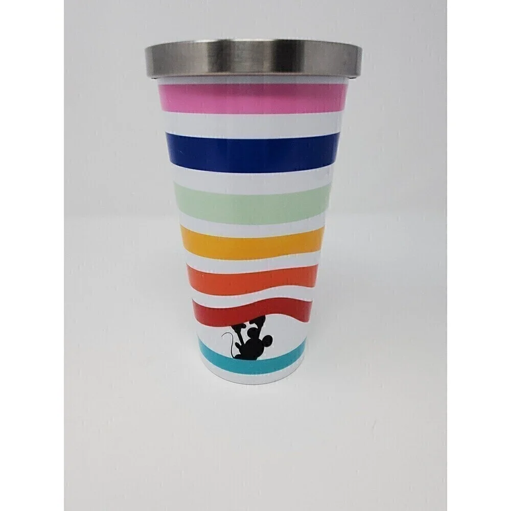 DISNEY X TARGET STAINLESS STEEL TUMBLER COFFEE WATER CUP RAINBOW MICKEY MOUSE